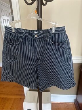 Lee Navy and White Pinstripe Jean Shorts